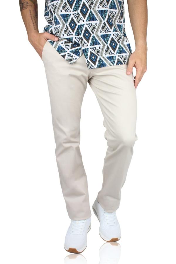 Pantalón De Vestir Con Bolsas Color Arena Regular Stretch Para Hombre